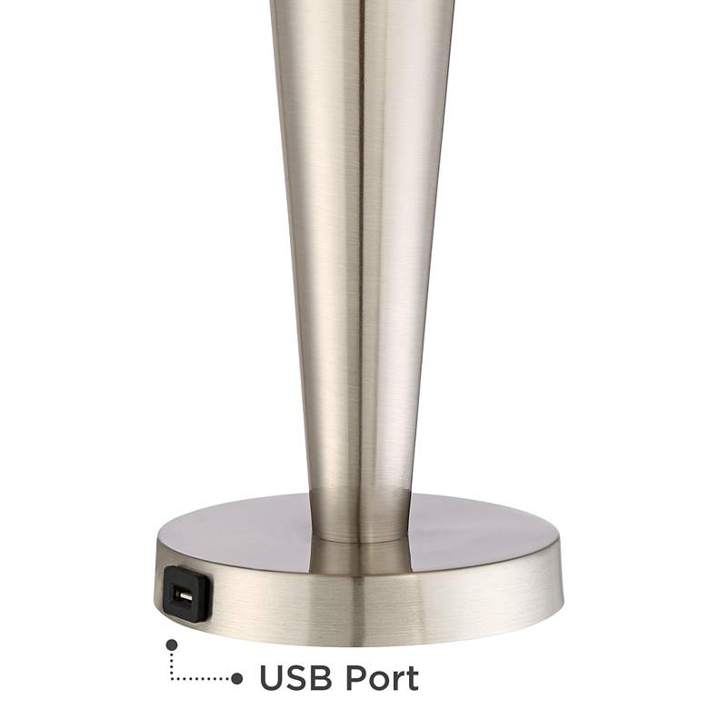 Image 3 360 Lighting Geoff 26" Blue and Nickel USB Table Lamps Set of 2 more views