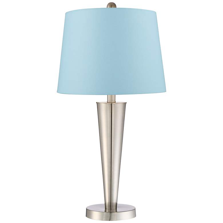 Image 4 360 Lighting Geoff 26" Blue and Nickel USB Table Lamps Set of 2 more views