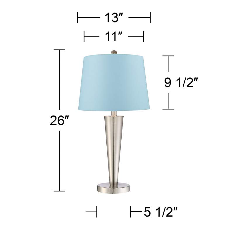 Image 5 360 Lighting Geoff 26 inch Blue and Nickel USB Table Lamps Set of 2 more views