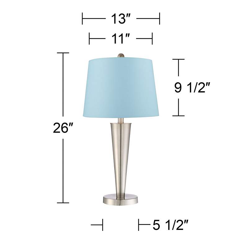 Image 5 360 Lighting Geoff 26" Blue and Nickel USB Table Lamps Set of 2 more views