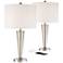 360 Lighting Geoff 26" Brushed Nickel USB Table Lamps Set of 2