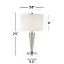 360 Lighting Geoff 26" High Nickel USB Lamps Set of 2 with Dimmers