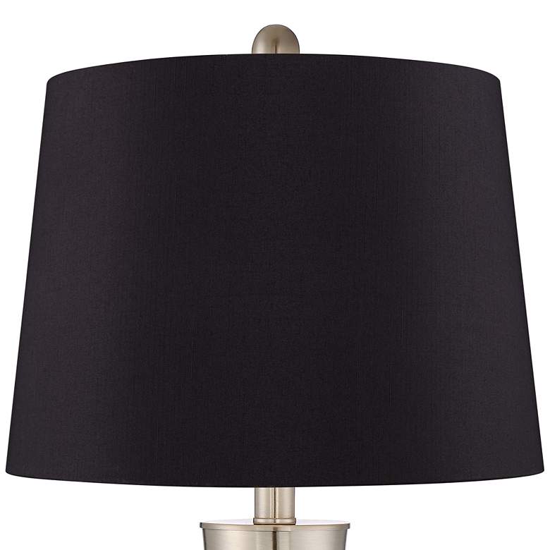 Image 2 360 Lighting Geoff Brushed Nickel USB Black Shade Table Lamps Set of 2 more views