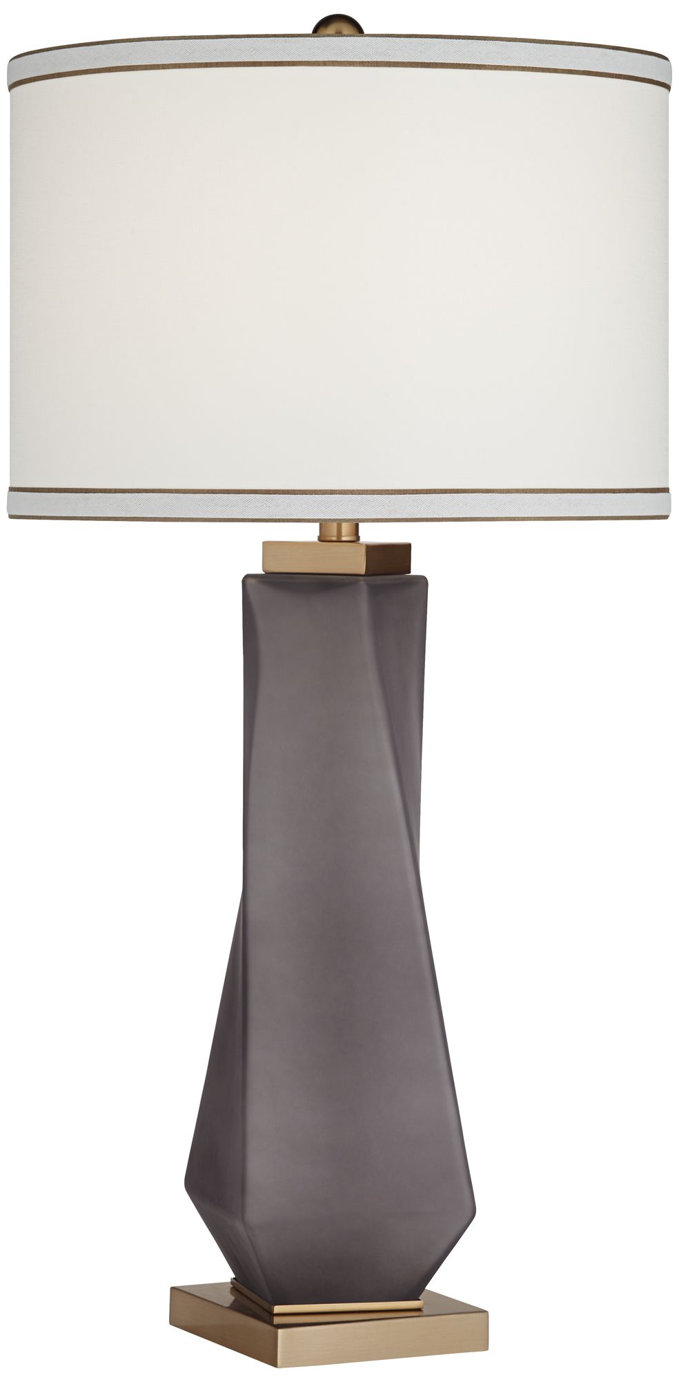 360 Lighting Geometric 32" High Dark Smoke Gray Glass Table Lamp