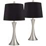 360 Lighting Gerson 24" Black and Brushed Nickel LED Lamps Set of 2