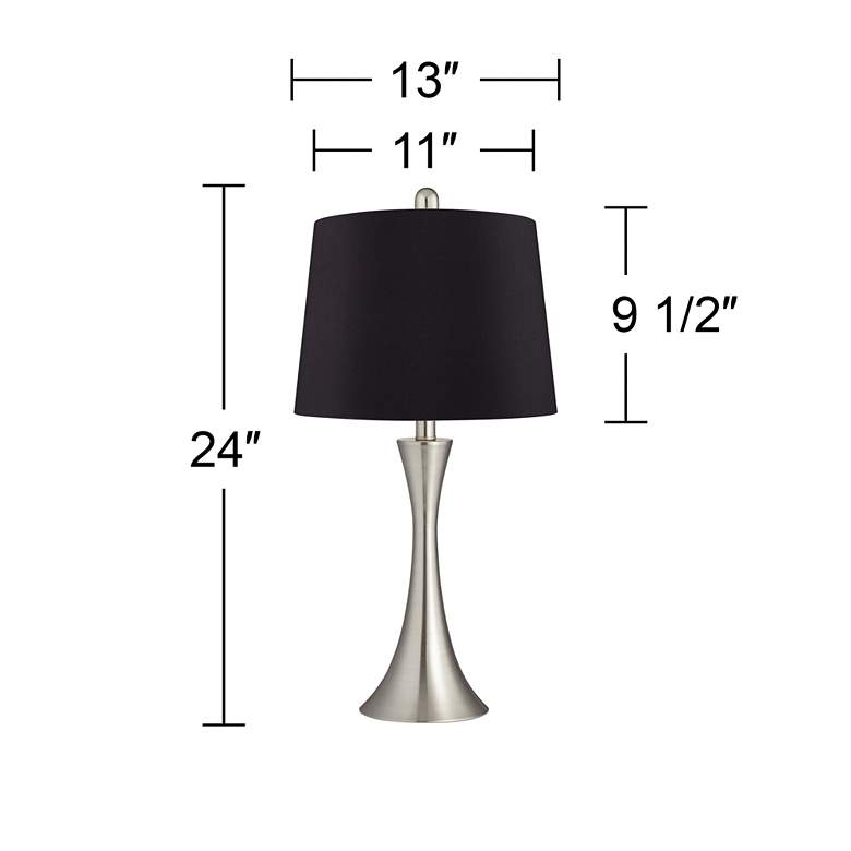 Image 6 360 Lighting Gerson 24 inch Black and Brushed Nickel LED Lamps Set of 2 more views