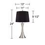 360 Lighting Gerson 24" Black and Brushed Nickel LED Lamps Set of 2