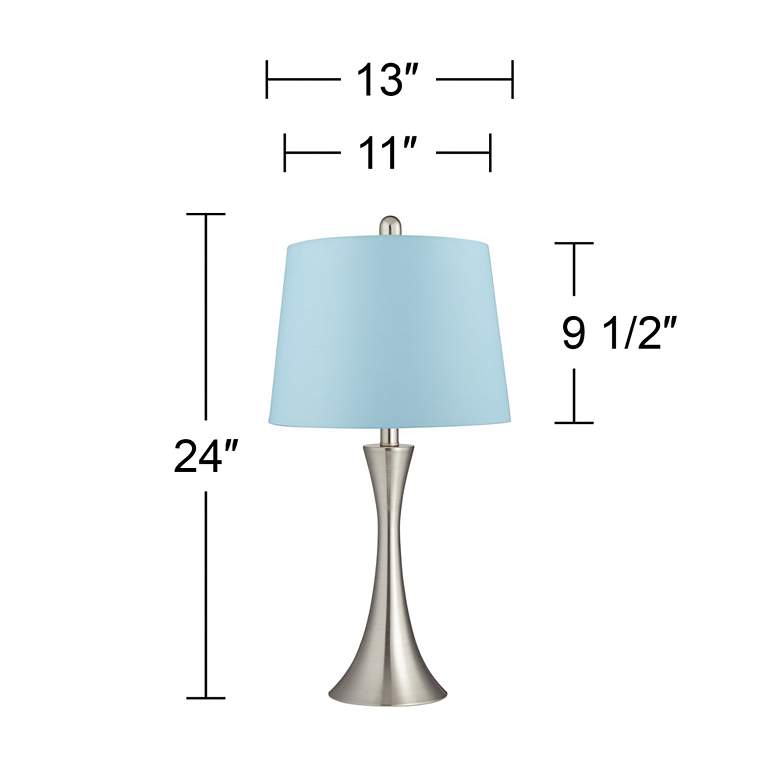 Image 6 360 Lighting Gerson 24 inch Brushed Nickel and Blue LED Lamps Set of 2 more views