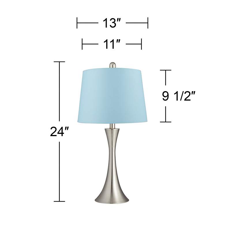Image 6 360 Lighting Gerson 24" Brushed Nickel and Blue LED Lamps Set of 2 more views