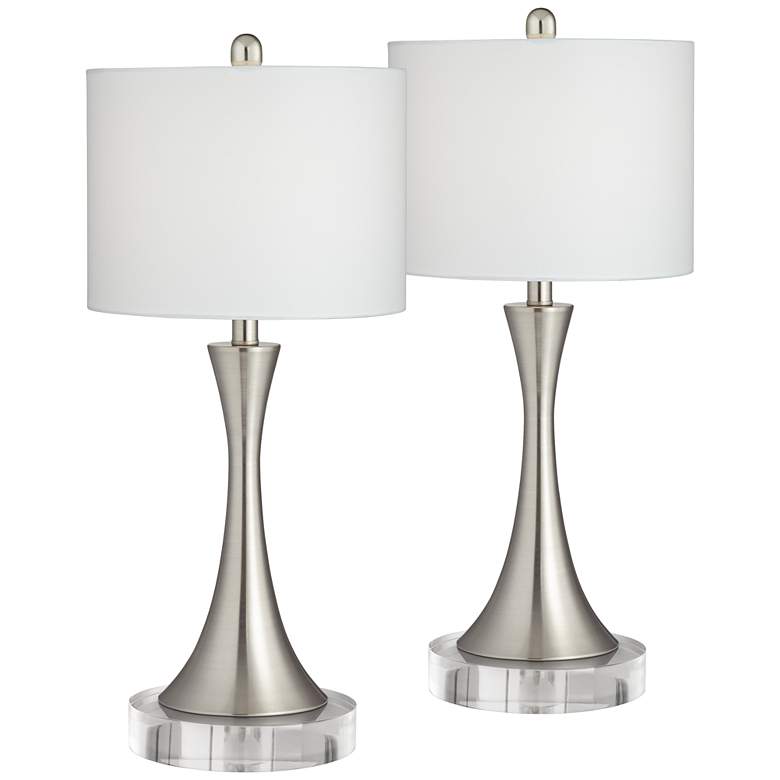 Image 1 360 Lighting Gerson 25 1/2 inch Nickel Modern Lamps with Acrylic Risers