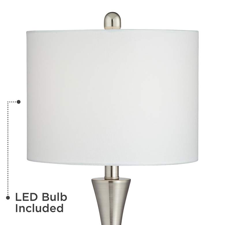 Image 4 360 Lighting Gerson Brushed Nickel LED Table Lamps with Dimmers Set of 2 more views