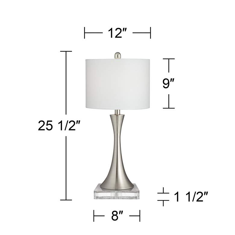 Image 7 360 Lighting Gerson Nickel Table Lamps with Dimmers and Square Risers more views