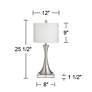 360 Lighting Gerson Nickel Table Lamps with Dimmers and Square Risers