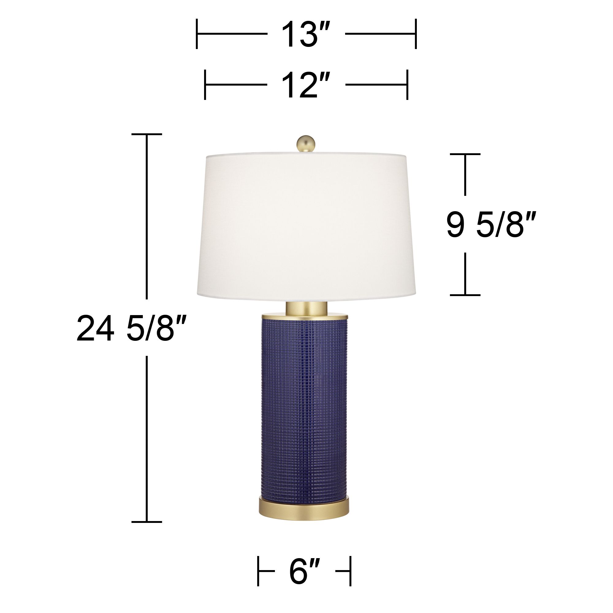 360 Lighting Gilson 24 5/8" Gold Blue Modern Ceramic Lamps Set of 2