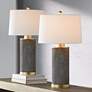 360 Lighting Gilson Gold Textured Gray Modern Ceramic Table Lamps Set of 2