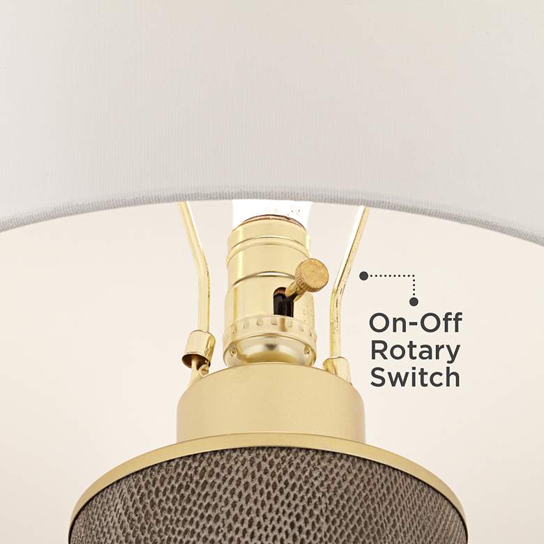 Image 6 360 Lighting Gilson Gold Textured Gray Modern Ceramic Table Lamps Set of 2 more views