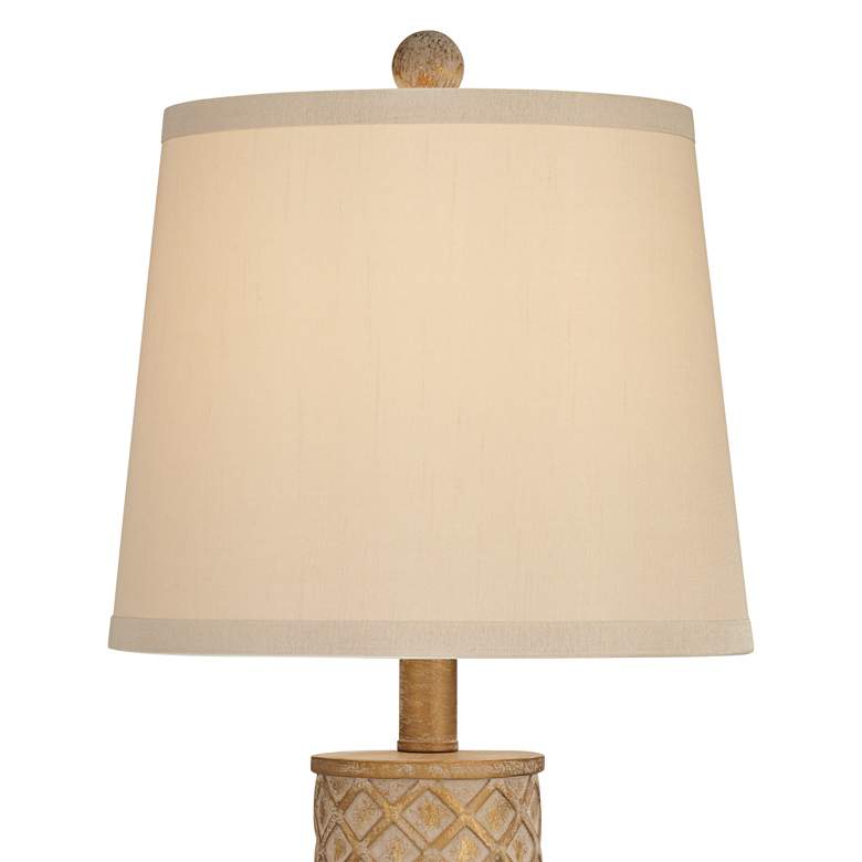 Image 4 360 Lighting Gisele 24 inch Gold Wash Lattice Column Table Lamps Set of 2 more views