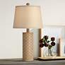 1_360 Lighting Gisele 24" High Gold Wash Lattice Column Table Lamp