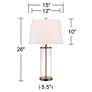 360 Lighting Glass and Gold Cylinder Fillable Table Lamp Set of 2