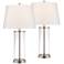 360 Lighting Glass and Steel Cylinder Fillable Table Lamp Set of 2