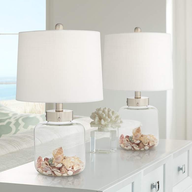 Image 1 360 Lighting Glass Canister 20 1/2" Fillable Accent Lamps Set of 2
