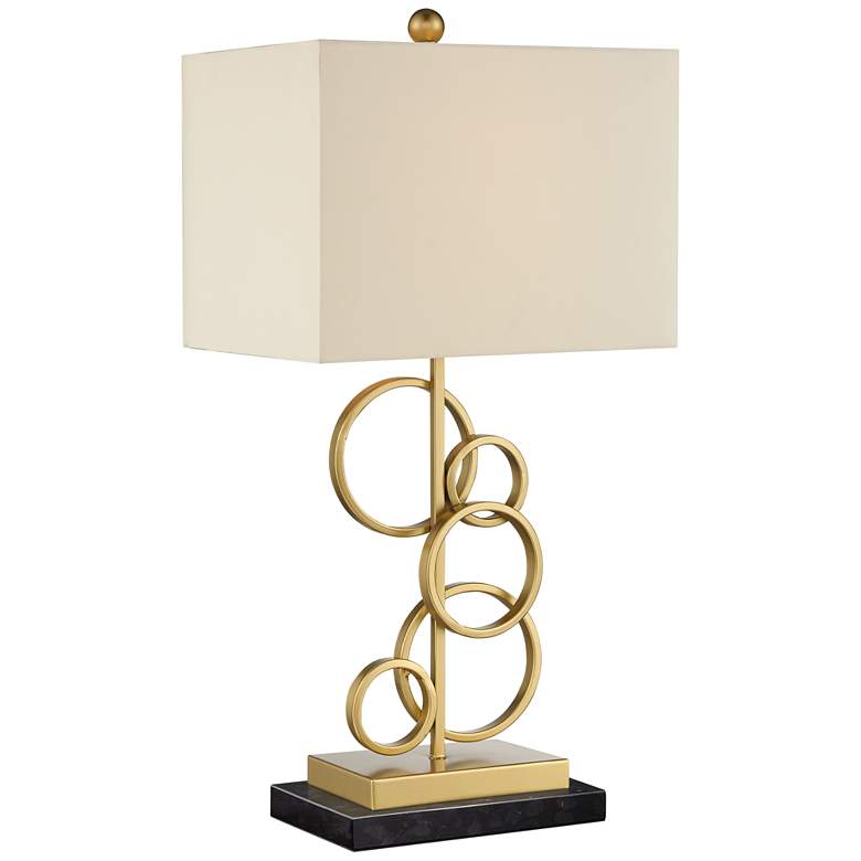 Image 1 360 Lighting Gold Rings 26 inch High Table Lamp with Black Marble Riser