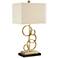 360 Lighting Gold Rings 26" High Table Lamp with Black Marble Riser