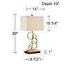 360 Lighting Gold Rings 26" High Table Lamp with Black Marble Riser