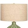 360 Lighting Gordy 20 1/2" Green Ribbed Ceramic Table Lamp with Dimmer