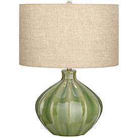 Image3 of 360 Lighting Gordy 20 1/2" Mid-Century Modern Green Ceramic Table Lamp