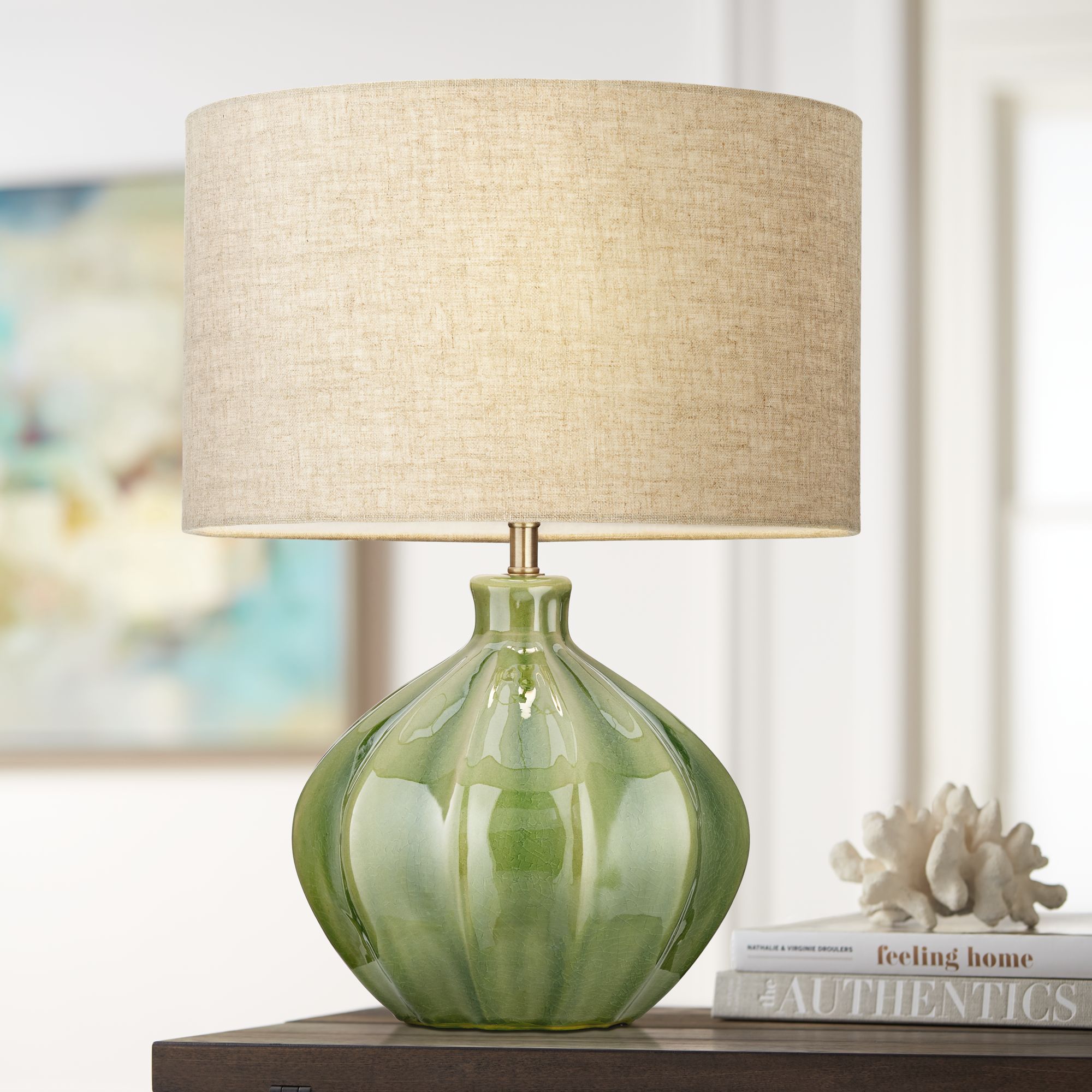 Green on sale table lamp