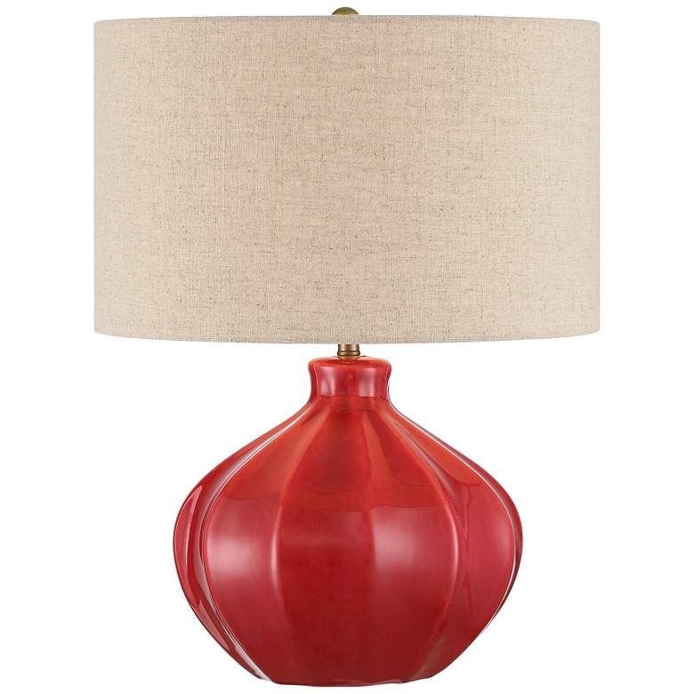 Image 2 360 Lighting Gordy 20 1/2" Mid-Century Modern Red Ceramic Table Lamp
