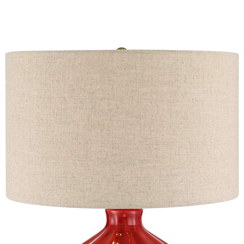 Image 3 360 Lighting Gordy 20 1/2" Mid-Century Modern Red Ceramic Table Lamp more views