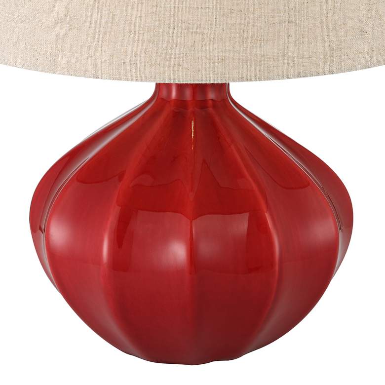 Image 4 360 Lighting Gordy 20 1/2" Mid-Century Modern Red Ceramic Table Lamp more views