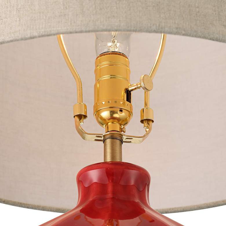 Image 5 360 Lighting Gordy 20 1/2" Mid-Century Modern Red Ceramic Table Lamp more views