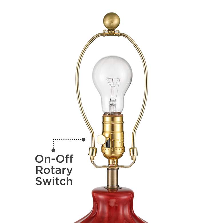 Image 6 360 Lighting Gordy 20 1/2" Mid-Century Modern Red Ceramic Table Lamp more views