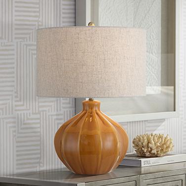 360 Lighting Gordy 21" High Spice Brown Ceramic Table Lamp