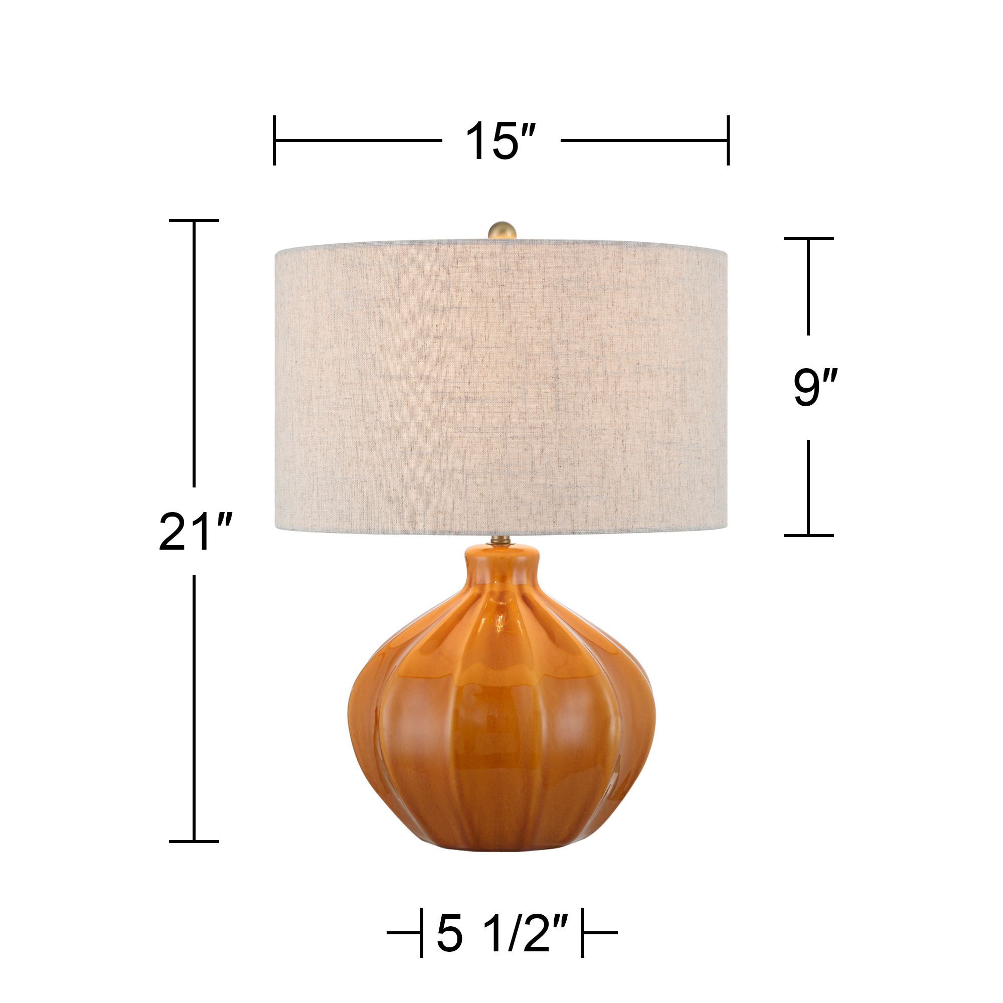 360 Lighting Gordy 21" High Spice Brown Ceramic Table Lamp