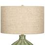 360 Lighting Gordy Green Ribbed Ceramic Table Lamp With Black Round Riser