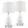 360 Lighting Gourd 26 1/2" White Ceramic Lamps Set with Acrylic Risers