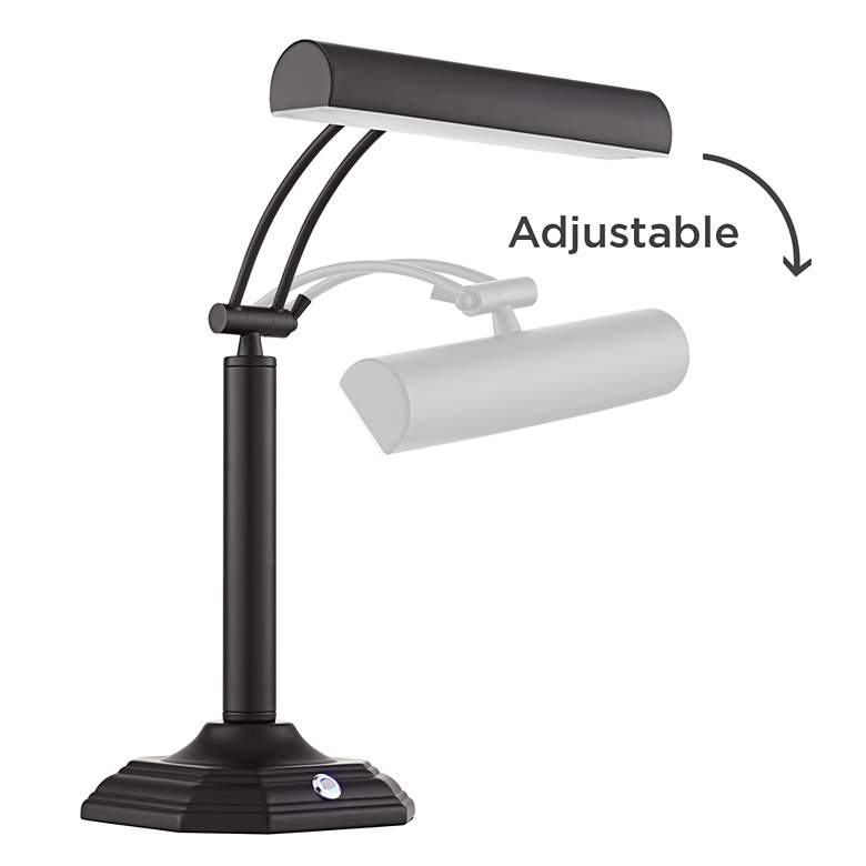 Image 6 360 Lighting Grady 16 1/2" Black Bronze LED Banker Piano Desk Lamp more views
