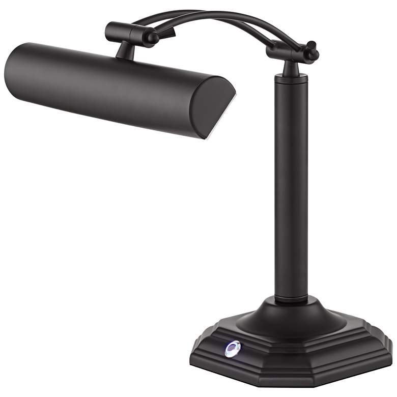 Image 7 360 Lighting Grady 16 1/2" Black Bronze LED Banker Piano Desk Lamp more views