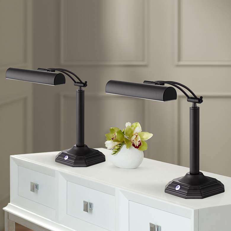 Image 1 360 Lighting Grady Adjustable Height LED Piano Desk Lamps Set of 2