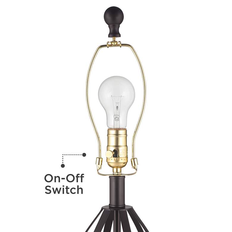 Image 3 360 Lighting Grant 26 1/2 inch Bronze and Rust Open Cage Lamps Set of 2 more views