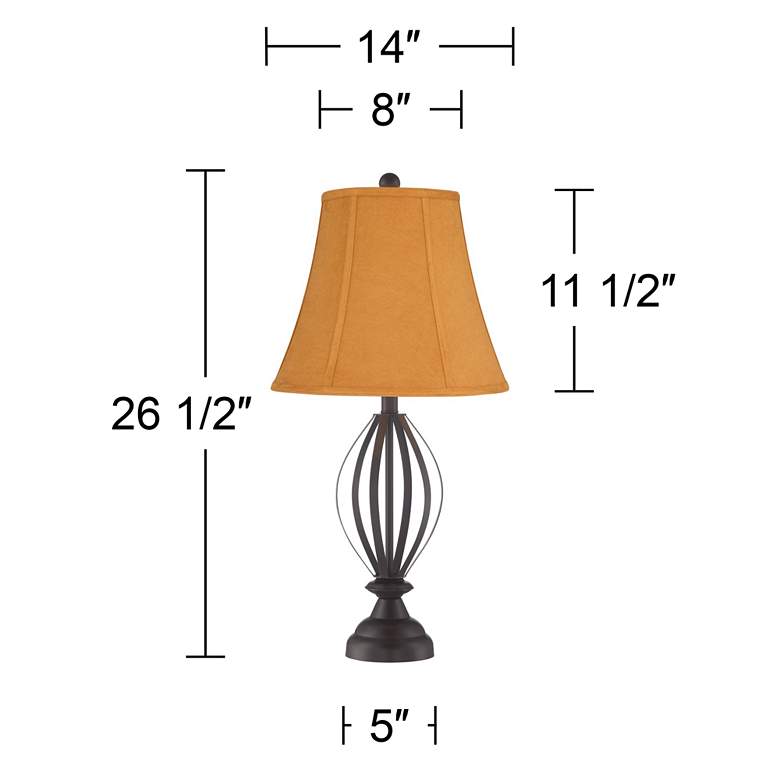 Image 7 360 Lighting Grant 26 1/2 inch Bronze and Rust Open Cage Lamps Set of 2 more views