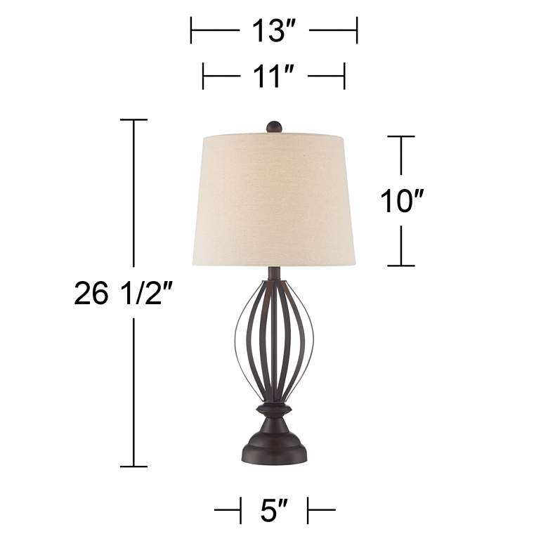 Image 7 360 Lighting Grant 26 1/2 inch Metal Open Cage Table Lamps Set of 2 more views