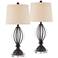 360 Lighting Grant 27 1/2" Metal Cage Table Lamps with Acrylic  Risers