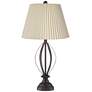 360 Lighting Grant Open Cage Table Lamps with Linen Pleat Shades Set of 2