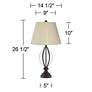 360 Lighting Grant Open Cage Table Lamps with Linen Pleat Shades Set of 2