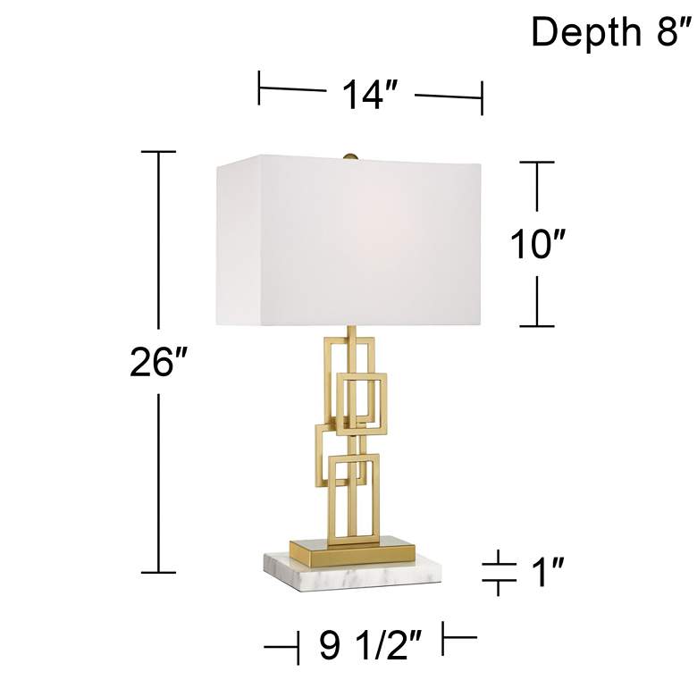 Image 7 360 Lighting Grid 26" Table Lamps with White Marble Risers Set of 2 more views